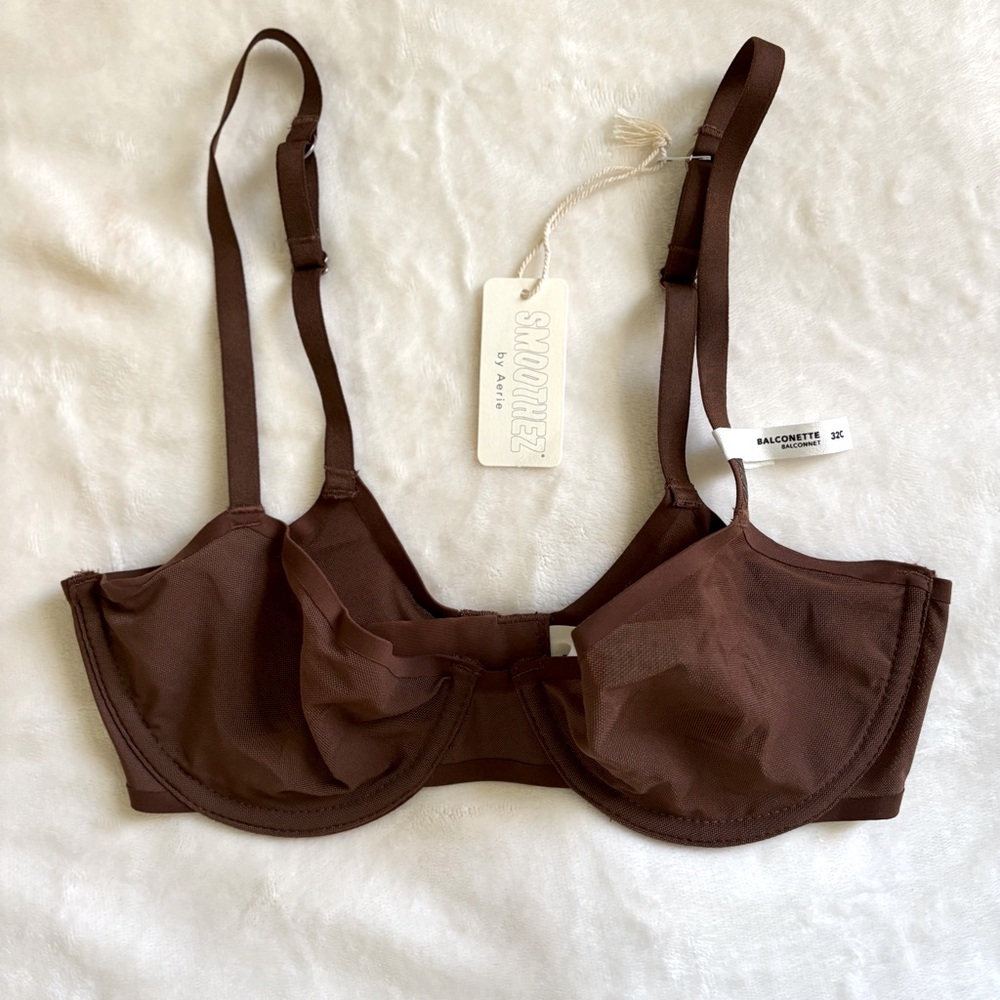 Unlined Brown Underwire Bra -